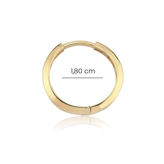 Düz Halka Küpe 14 Ayar Altın