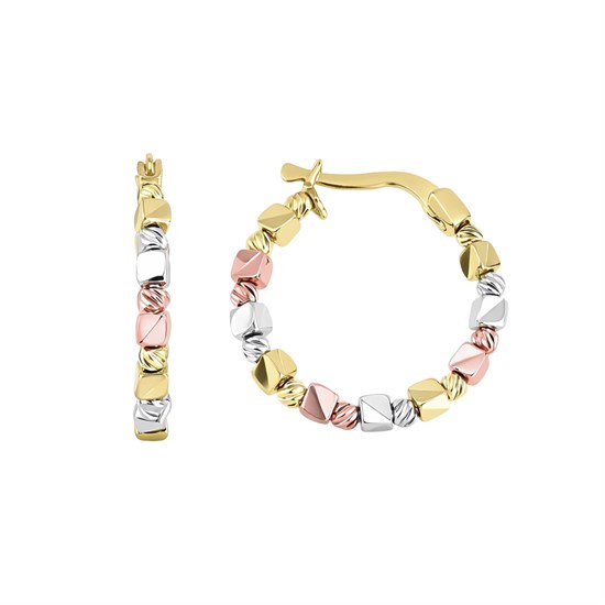 Üç Renk Küp Küp Halka Küpe