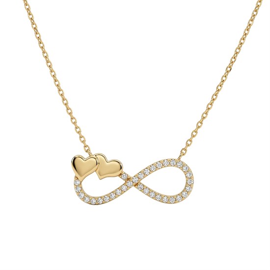 Sonsuzluk Ve Kalp 14 Ayar Altın Kolye