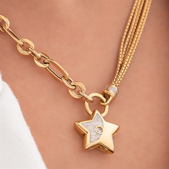 Cetaş Eterna Mineli Yıldız 14 Ayar Altın Kolye