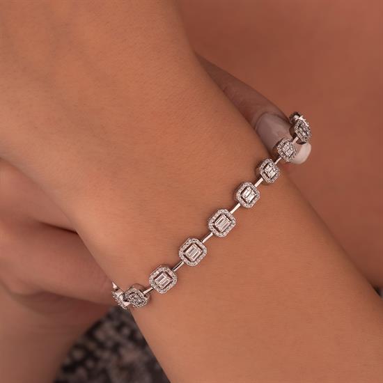 Baget Taşlı 14 Ayar Altın Bileklik