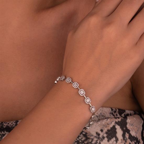 Baget Taşlı 14 Ayar Altın Bileklik