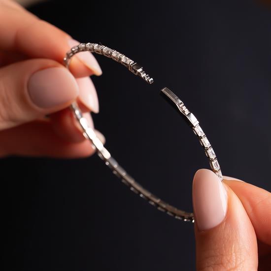 Baget Taşlı 14 Ayar Altın Kelepçe