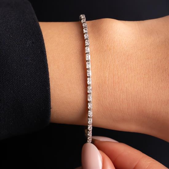 Baget Taşlı 14 Ayar Altın Kelepçe