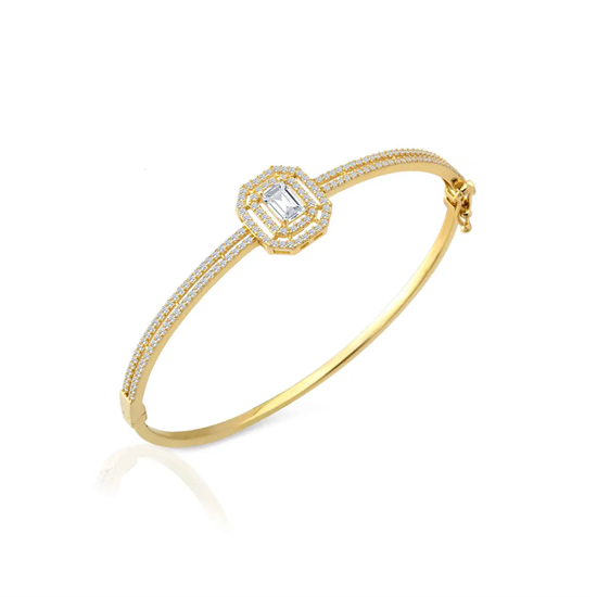 Baget Taşlı 14 Ayar Altın Kelepçe