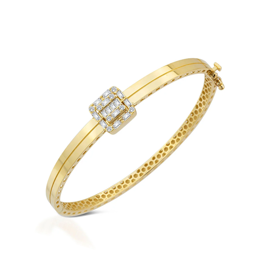 Baget Taşlı 14 Ayar Altın Kelepçe