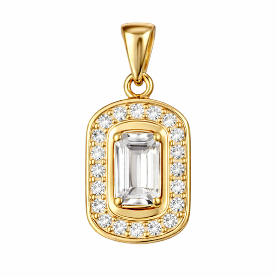 Baget Taşlı 14 Ayar Altın Kolye Ucu