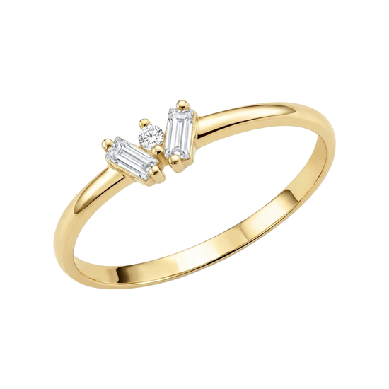 Baget Taşlı 14 Ayar Çıtır Altın Yüzük