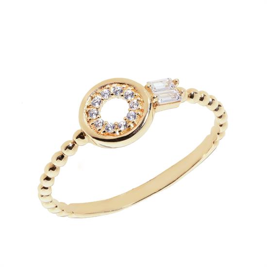 Baget Taşlı Spor 14 Ayar Altın Yüzük