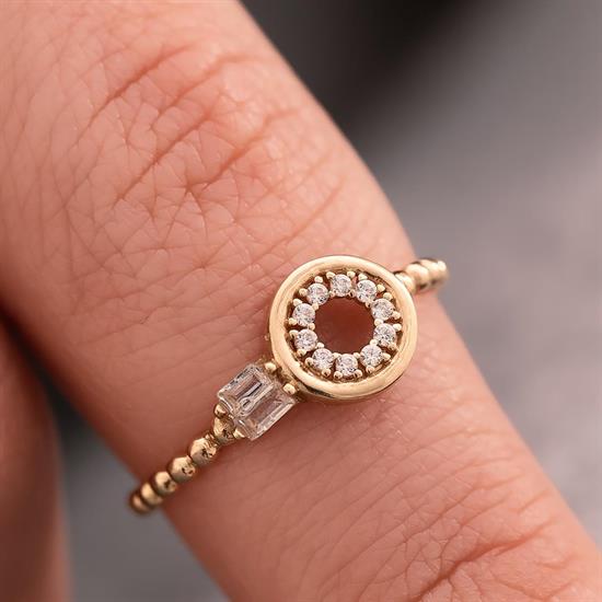 Baget Taşlı Spor 14 Ayar Altın Yüzük