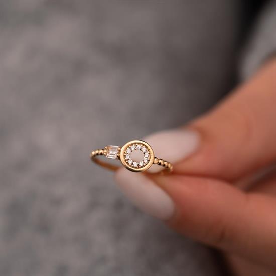 Baget Taşlı Spor 14 Ayar Altın Yüzük