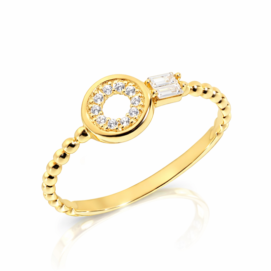 Baget Taşlı Spor 14 Ayar Altın Yüzük