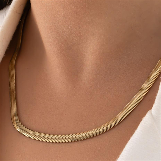 Balıksırtı 5 mm 14 Ayar Altın Zincir