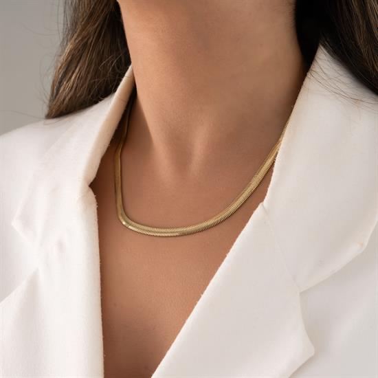 Balıksırtı 5 mm 14 Ayar Altın Zincir