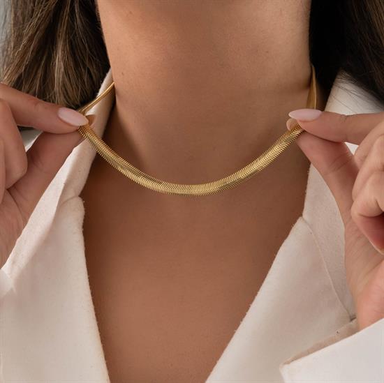 Balıksırtı 6 mm 14 Ayar Altın Zincir