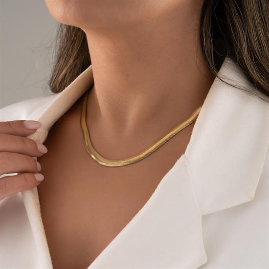 Balıksırtı 6 mm 14 Ayar Altın Zincir