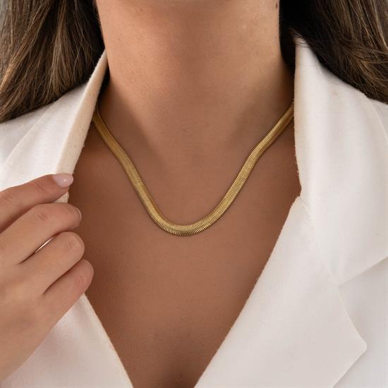 Balıksırtı 6 mm 14 Ayar Altın Zincir