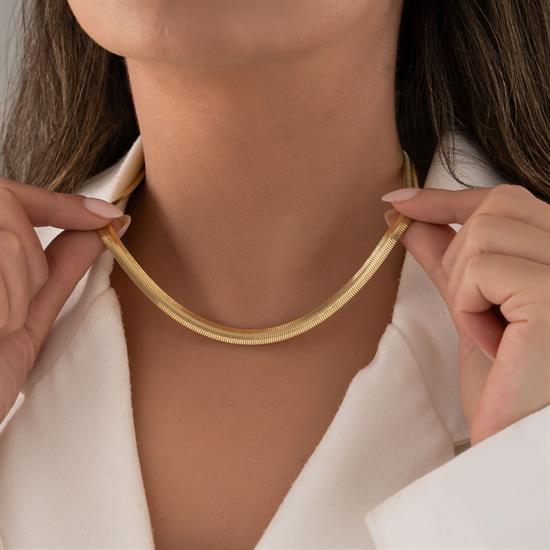 Balıksırtı 6 mm 14 Ayar Altın Zincir