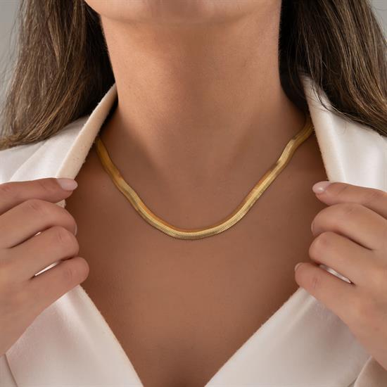 Balıksırtı 6 mm 14 Ayar Altın Zincir