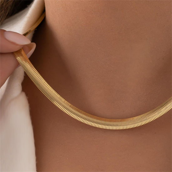 Balıksırtı 6 mm 14 Ayar Altın Zincir