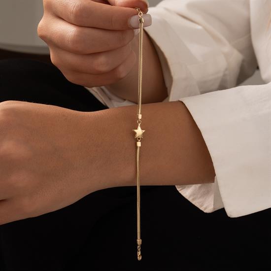 Balıksırtı Yıldız 14 Ayar Altın Bileklik 