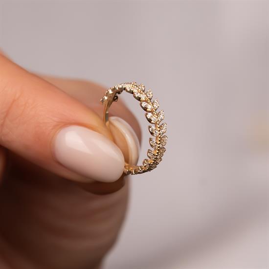 Taşlı Başak 14 Ayar Altın Yüzük