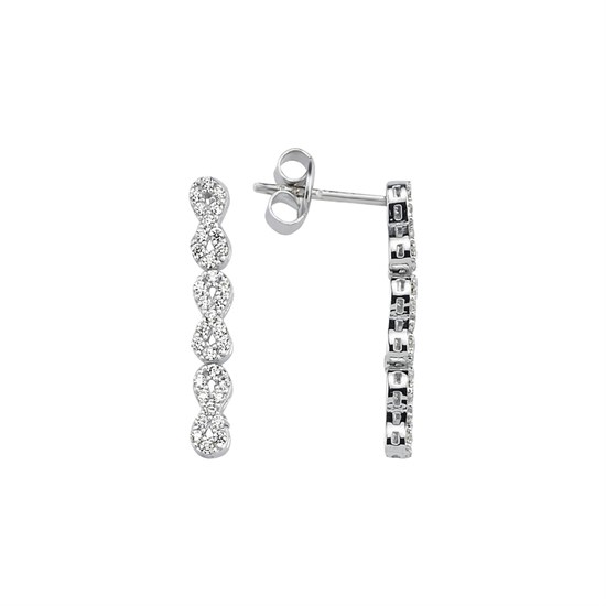 Sonsuzluk Taşlı 14 Ayar Altın Taşlı Küpe