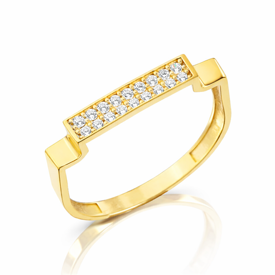 Beyaz Taşlı 14 Ayar Altın Yüzük