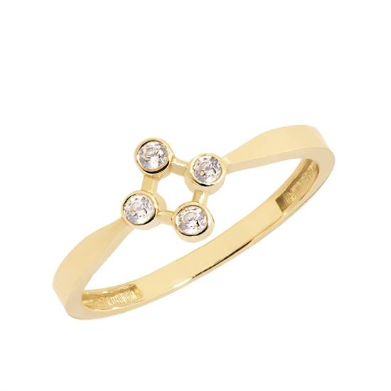 Beyaz Taşlı 14 Ayar Altın Yüzük