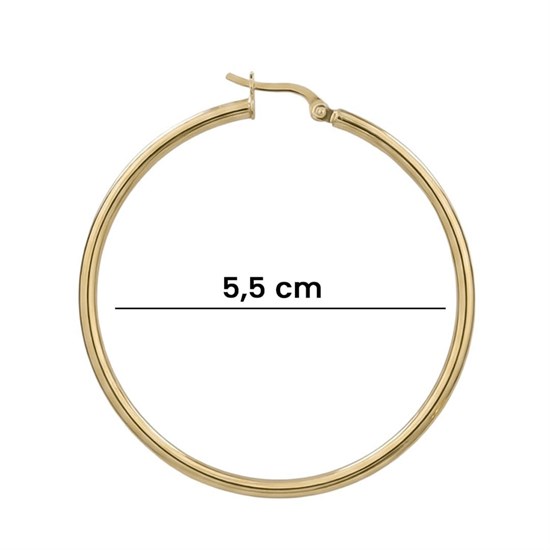Halka Küpe 14 Ayar Altın 5,5 Cm