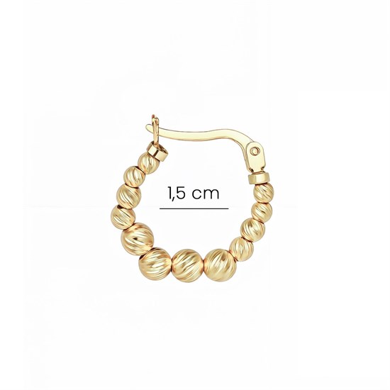 Dorika Toplu Halka Küpe 14 Ayar Altın