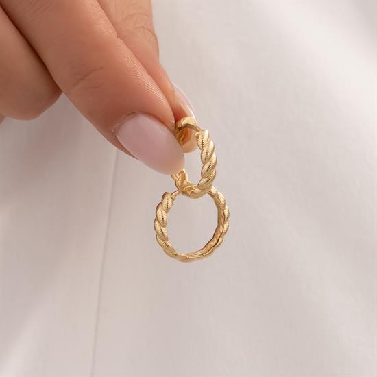 Burgu Halka Küpe 14 Ayar Altın