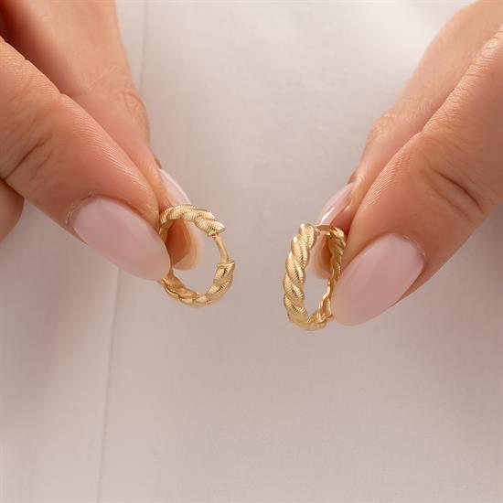 Burgu Halka Küpe 14 Ayar Altın