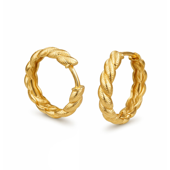 Burgu Halka Küpe 14 Ayar Altın