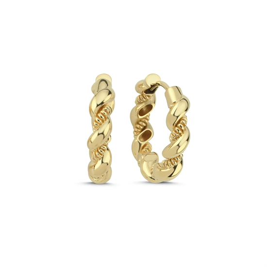 Burgu Model Halka Küpe 14 Ayar Altın