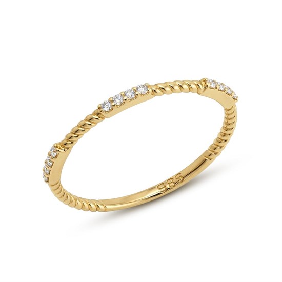 Burgu Taşlı Yüzük 14 Ayar Altın
