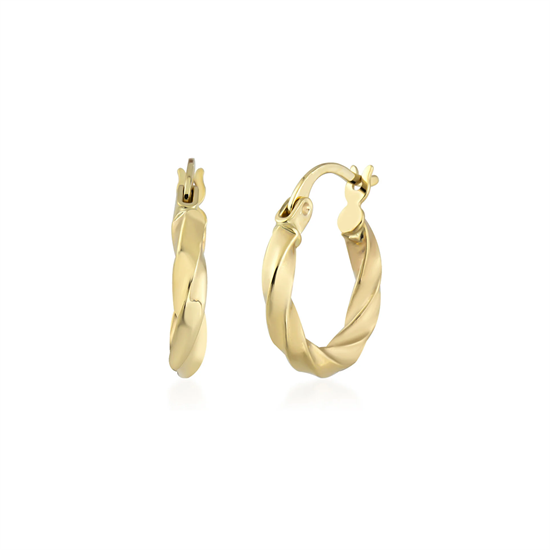 Burgulu Halka Küpe 14 Ayar Altın