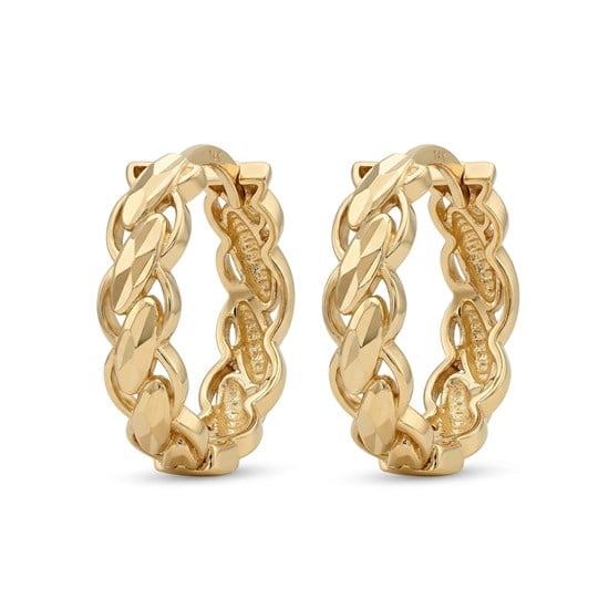 Burma Halka Küpe 14 Ayar Altın