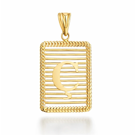 Ç Harfi Izgara Model 14 Ayar Kolye Ucu