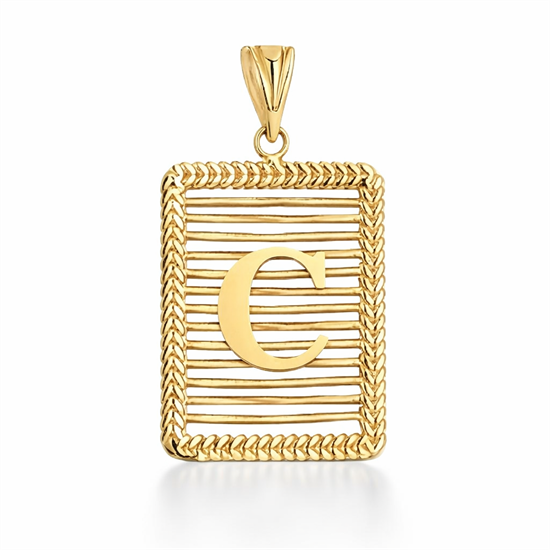 C Harfi Izgara Model 14 Ayar Kolye Ucu