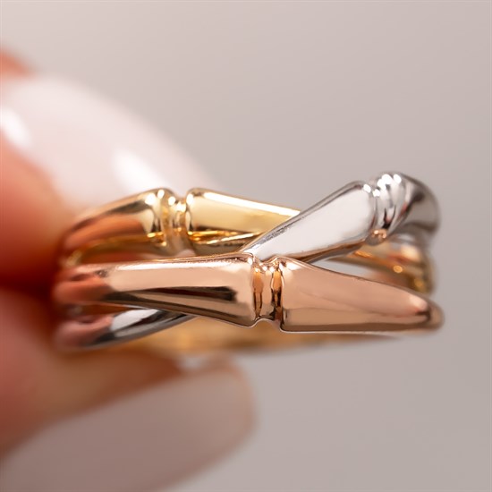 Cetaş Tasarım Üç Renkli 14 Ayar Altın Yüzük