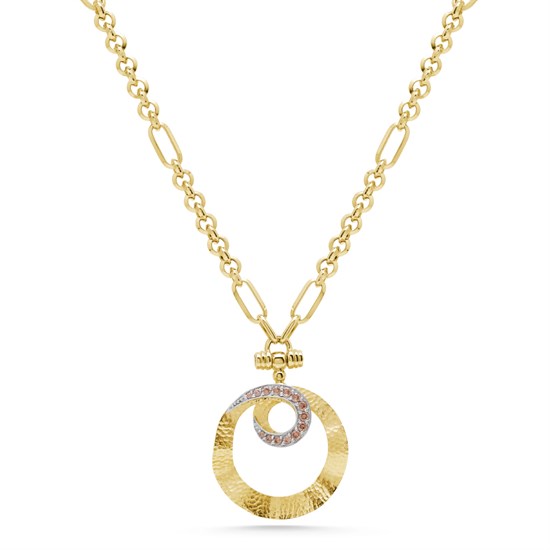 Cetaş Artisan Renkli Taşlı 14 Ayar Altın Kolye