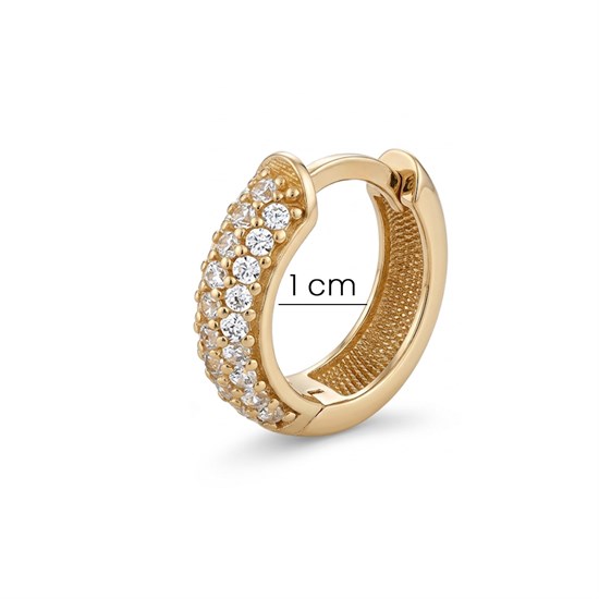 14 Ayar Altın Taşlı Halka Küpe