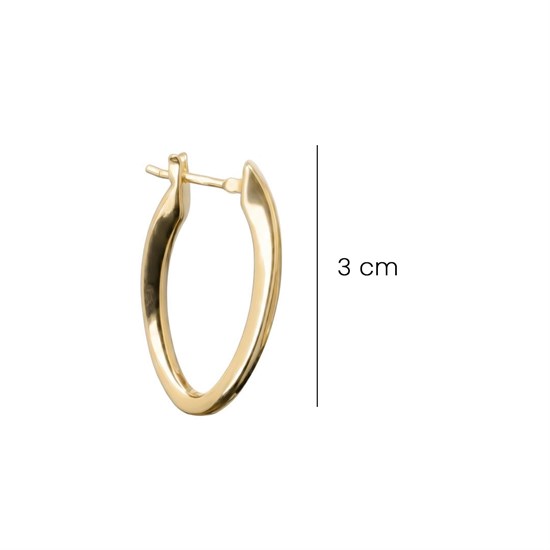 Trend Küpe 3 Cm 14 Ayar Altın