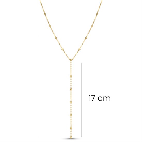 Dorika Y Model Minimal 14 Ayar Altın Kolye