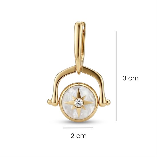 Cetaş Polaris Sedef Mineli 14 Ayar Altın Küpe