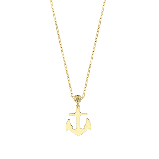 Çapa Minimal 14 Ayar Altın Kolye