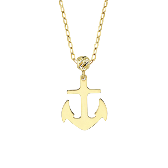 Çapa Minimal 14 Ayar Altın Kolye