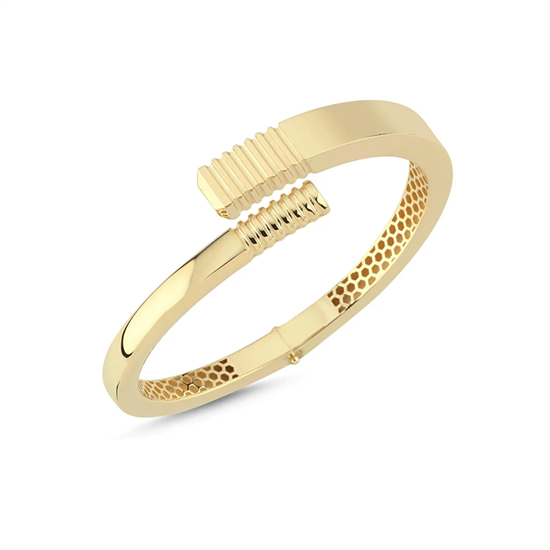 Çapraz Model Taşsız 14 Ayar Altın Kelepçe