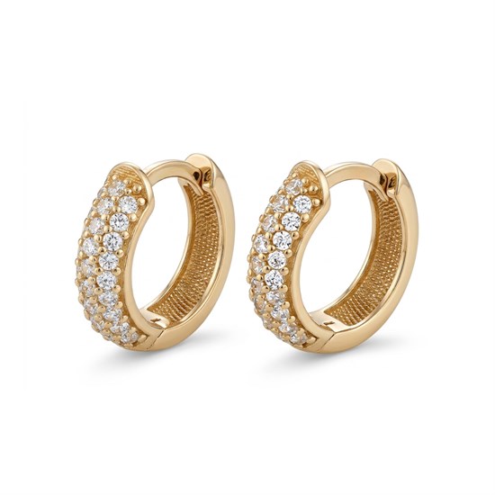 14 Ayar Altın Taşlı Halka Küpe